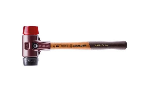 Simplex-Schonhammer, Ø 30 mm Gummi, schwarz / Plastik, rot